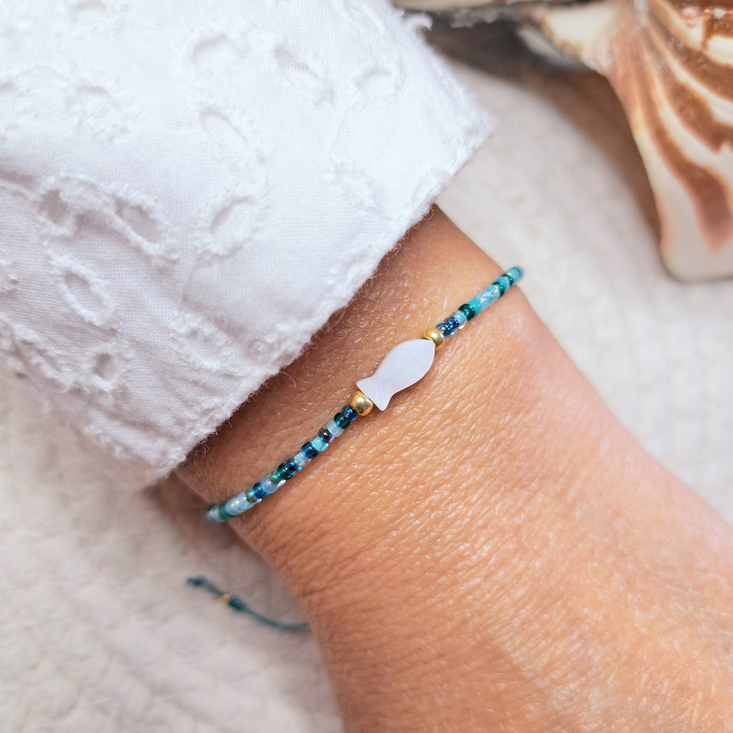 Bracelet Maïka – Perles Miyuki & Perle en Coquillage