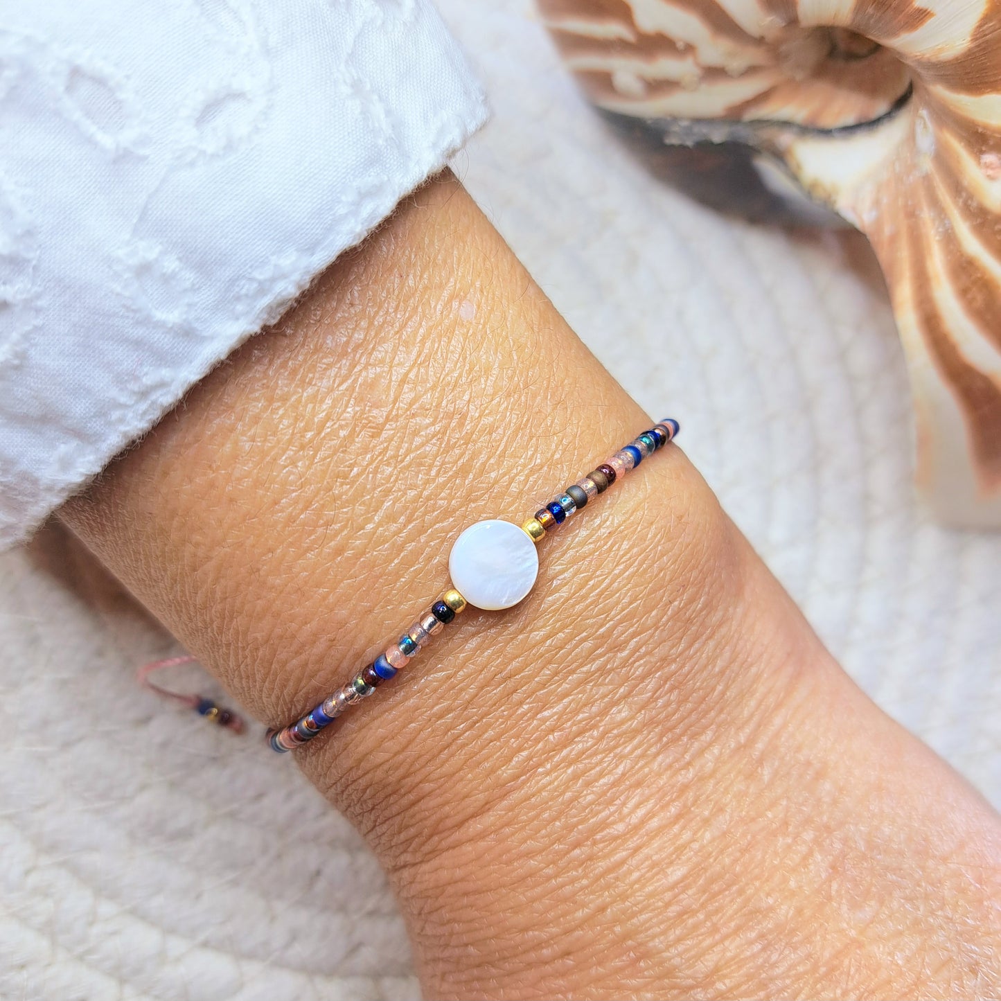Bracelet Maïka – Perles Miyuki & Perle en Coquillage