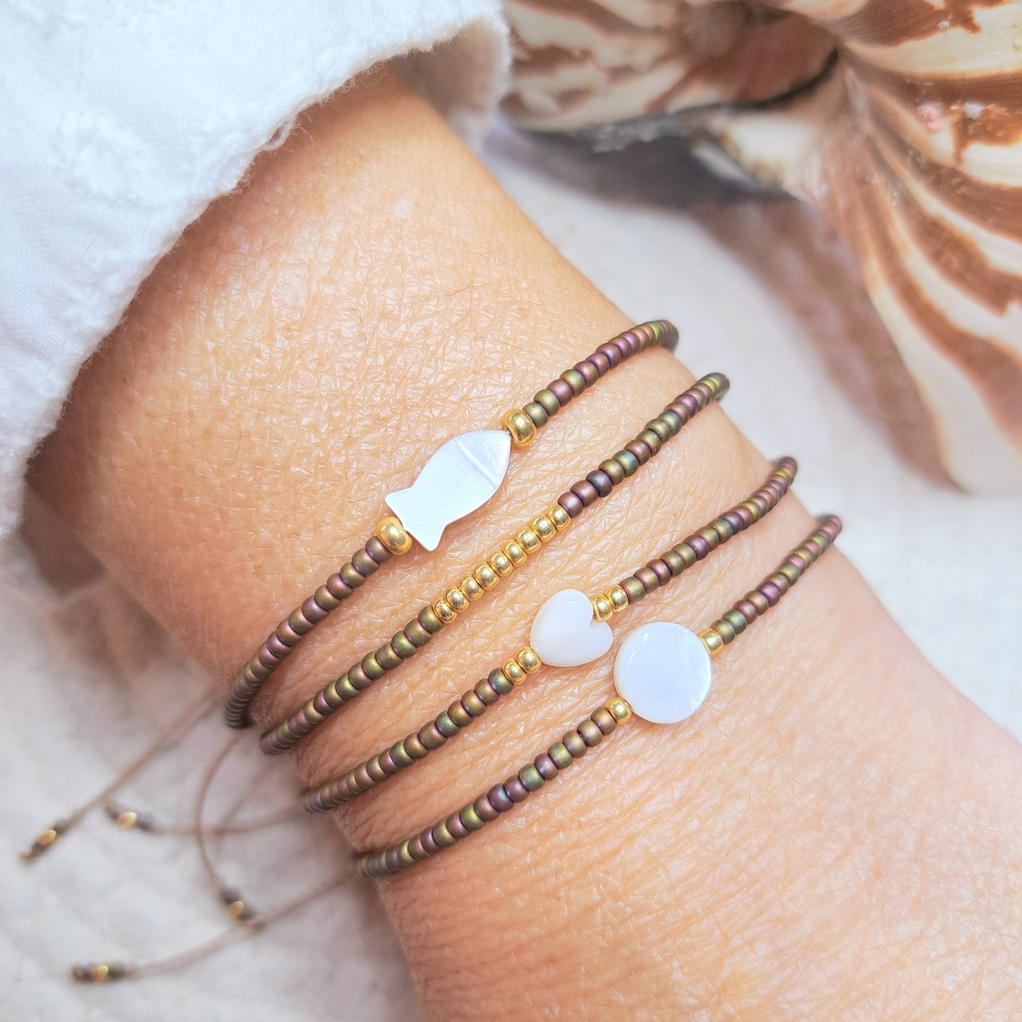 Bracelet VARUA – Perles Miyuki & Touche dorée