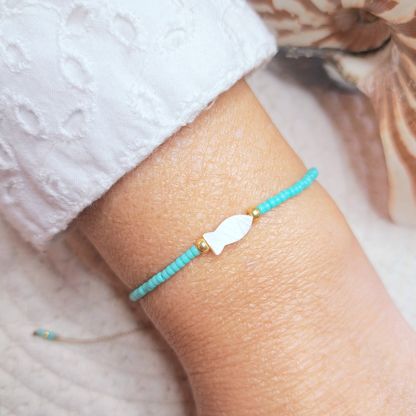 Bracelet Maïka – Perles Miyuki & Perle en Coquillage