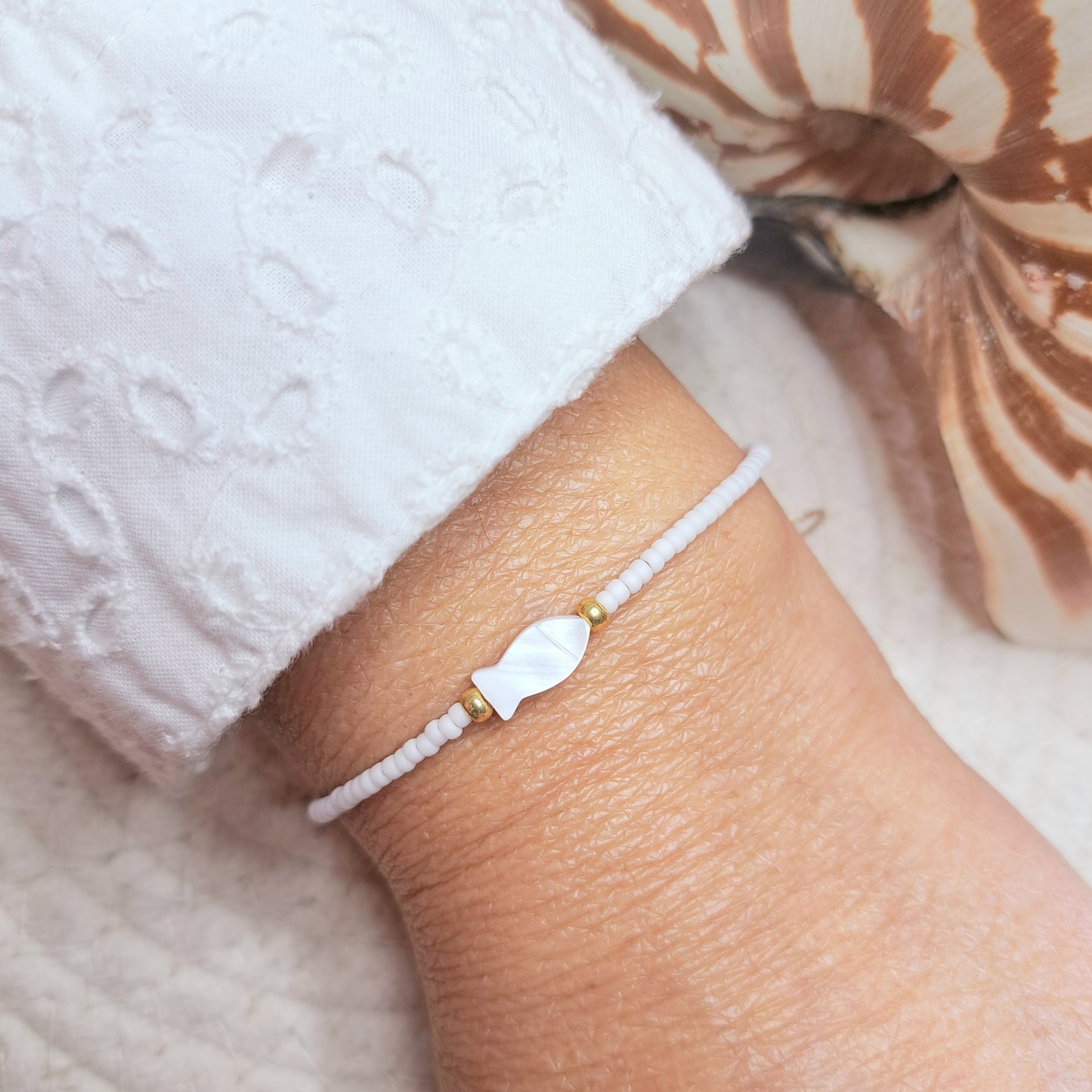 Bracelet Maïka – Perles Miyuki & Perle en Coquillage