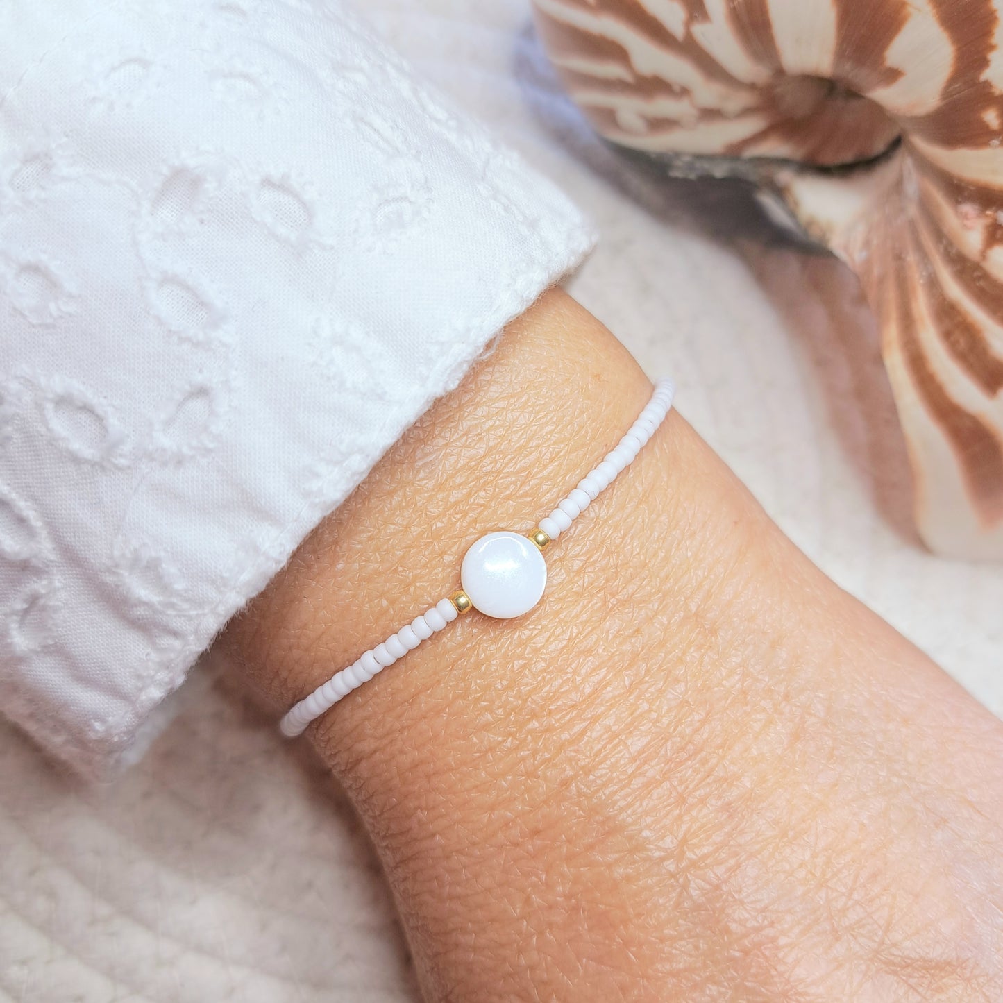 Bracelet Maïka – Perles Miyuki & Perle en Coquillage