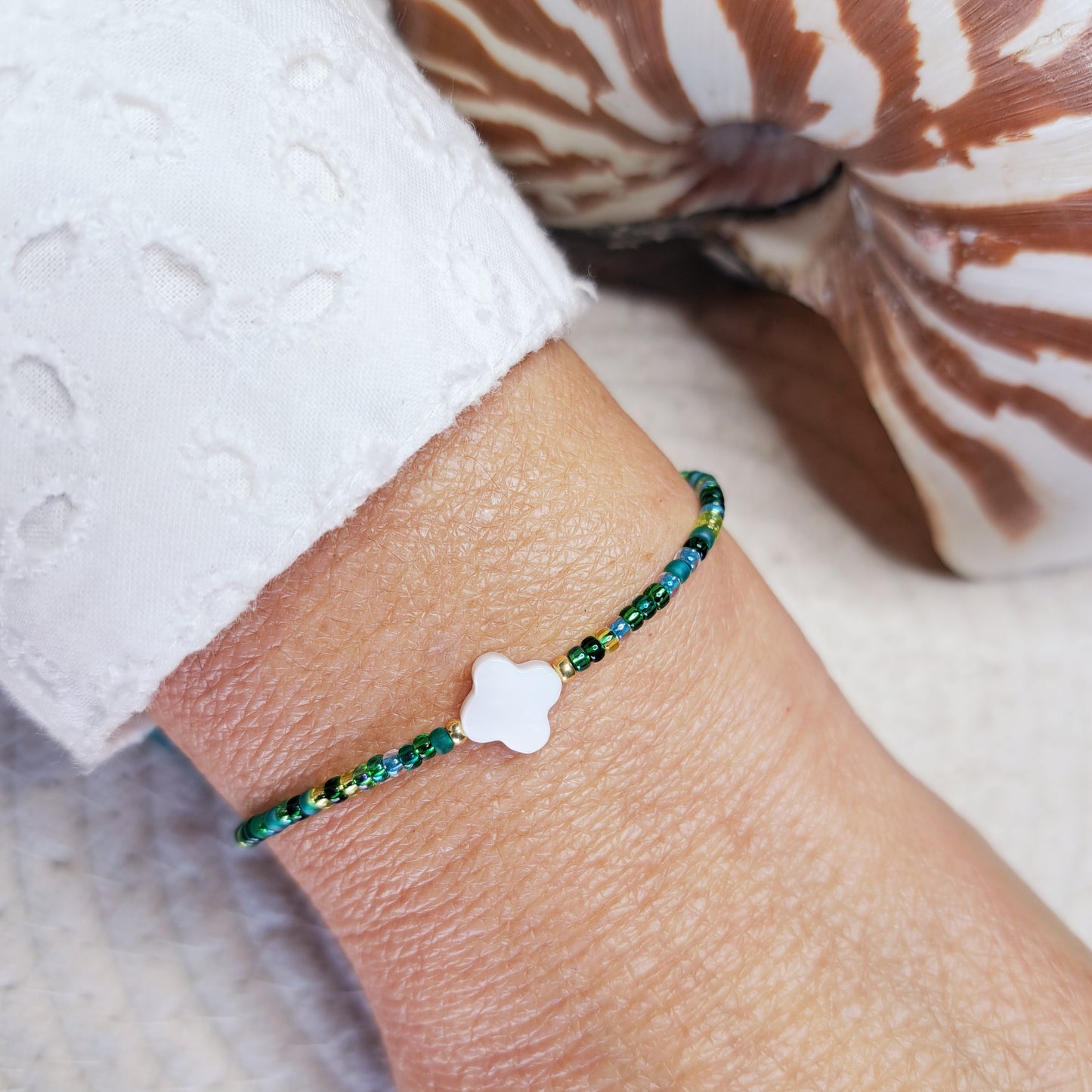 Bracelet Maïka – Perles Miyuki & Perle en Coquillage