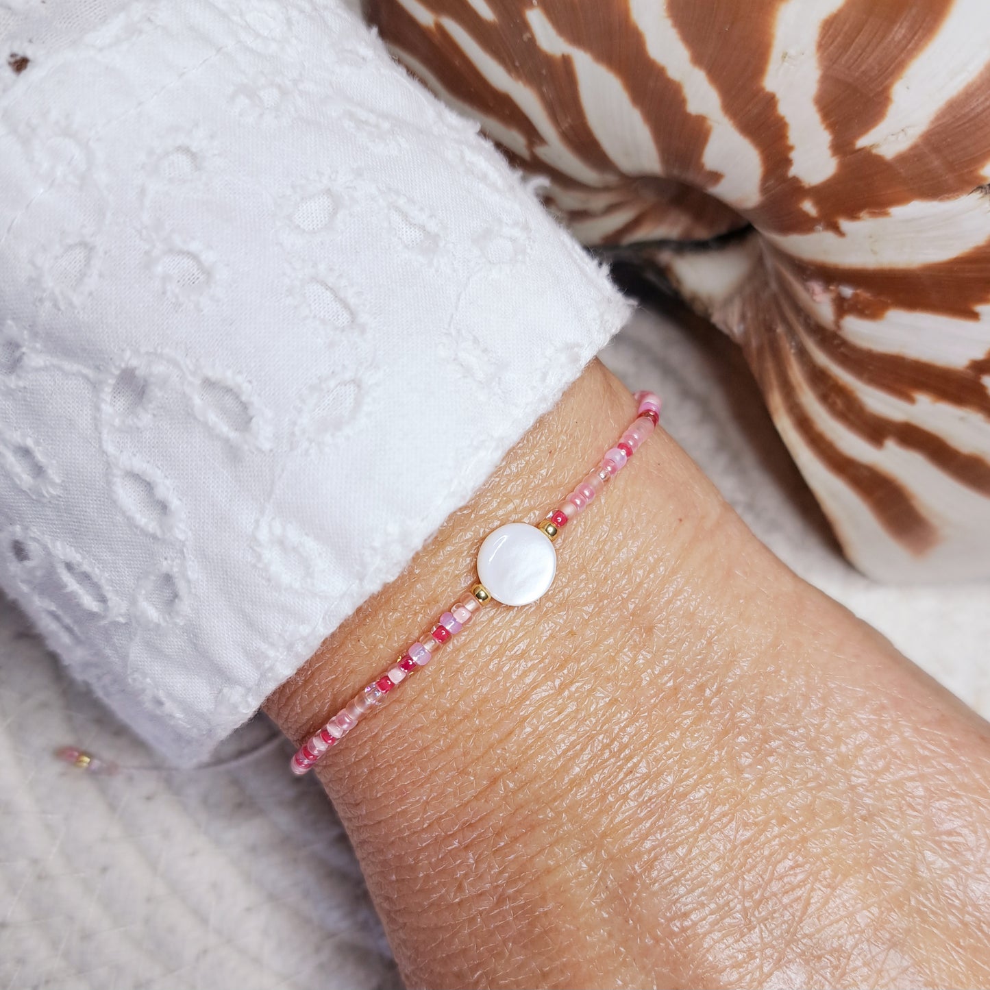 Bracelet Maïka – Perles Miyuki & Perle en Coquillage