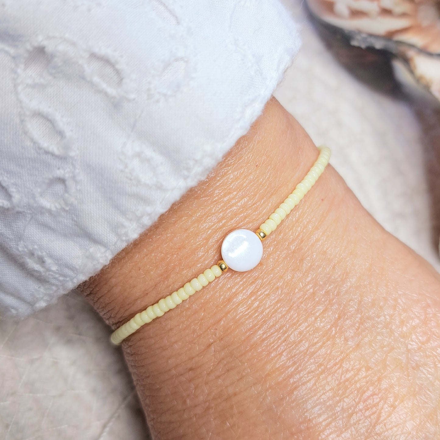 Bracelet Maïka – Perles Miyuki & Perle en Coquillage
