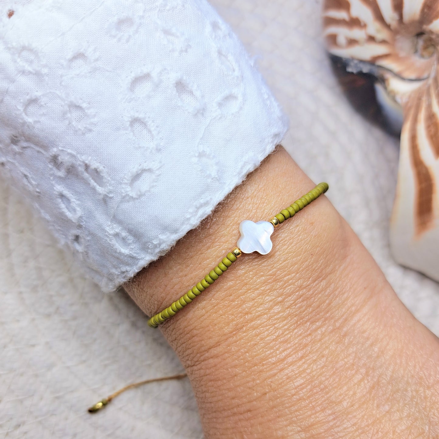 Bracelet Maïka – Perles Miyuki & Perle en Coquillage