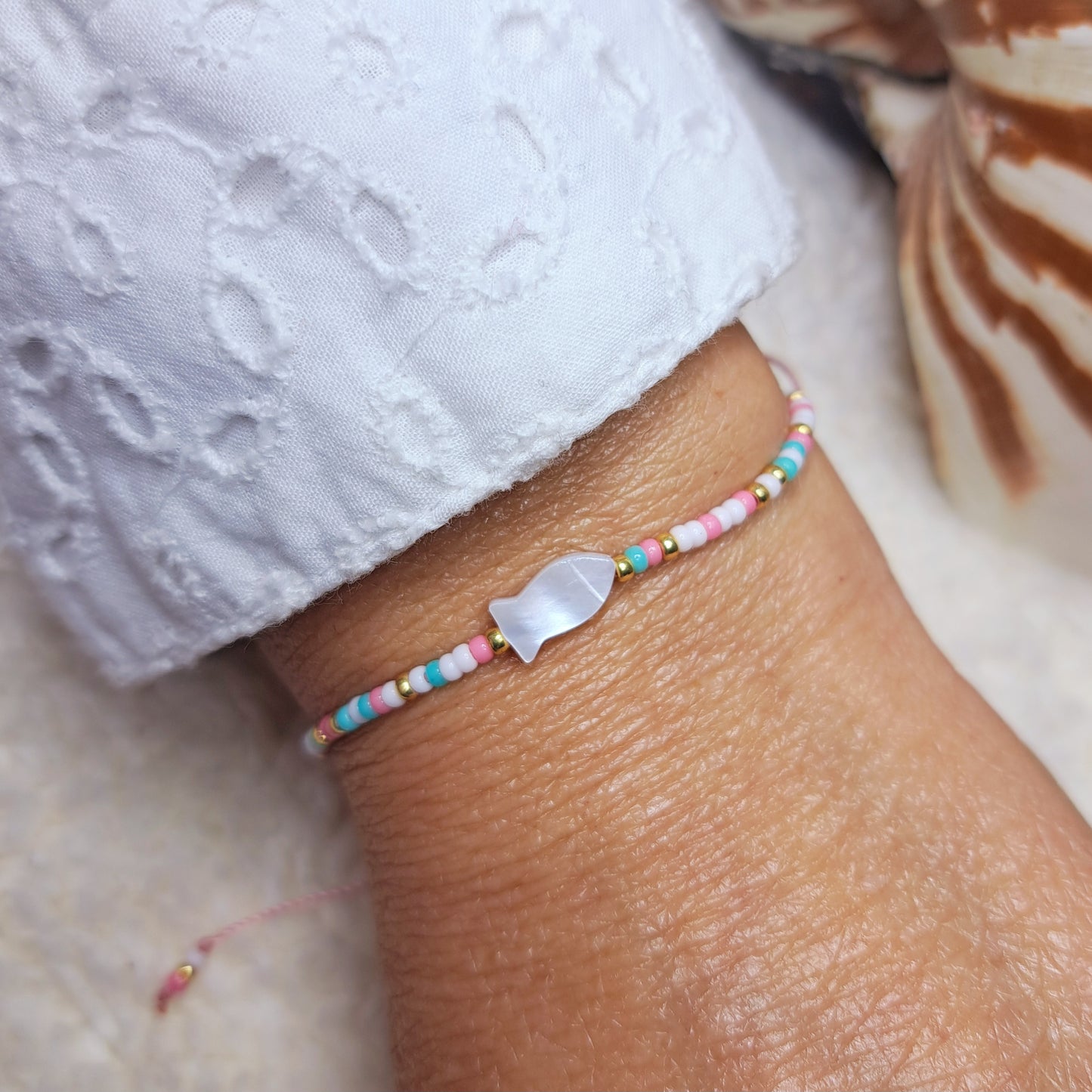 Bracelet Maïka – Perles Miyuki & Perle en Coquillage