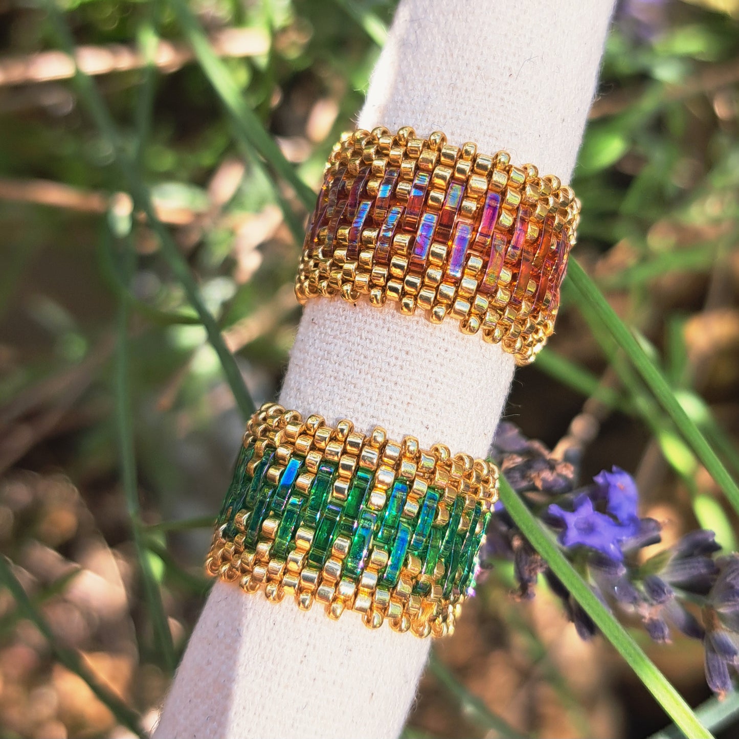 Bague tissée Oyartza – Élégance perlée