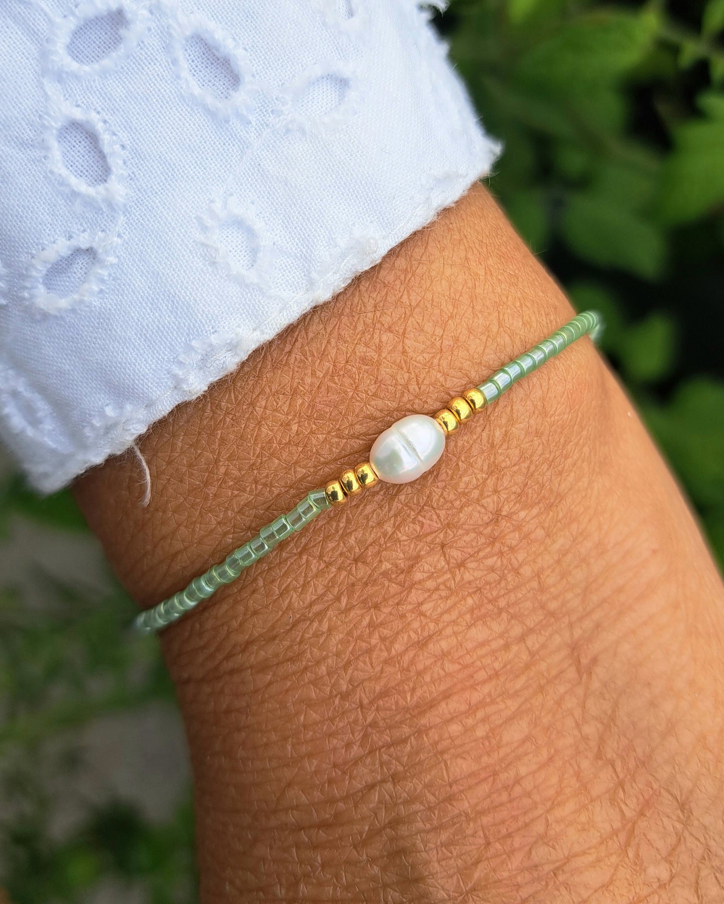 Bracelet Nahia – Perle d’eau douce & perles Miyuki - Énergie de douceur