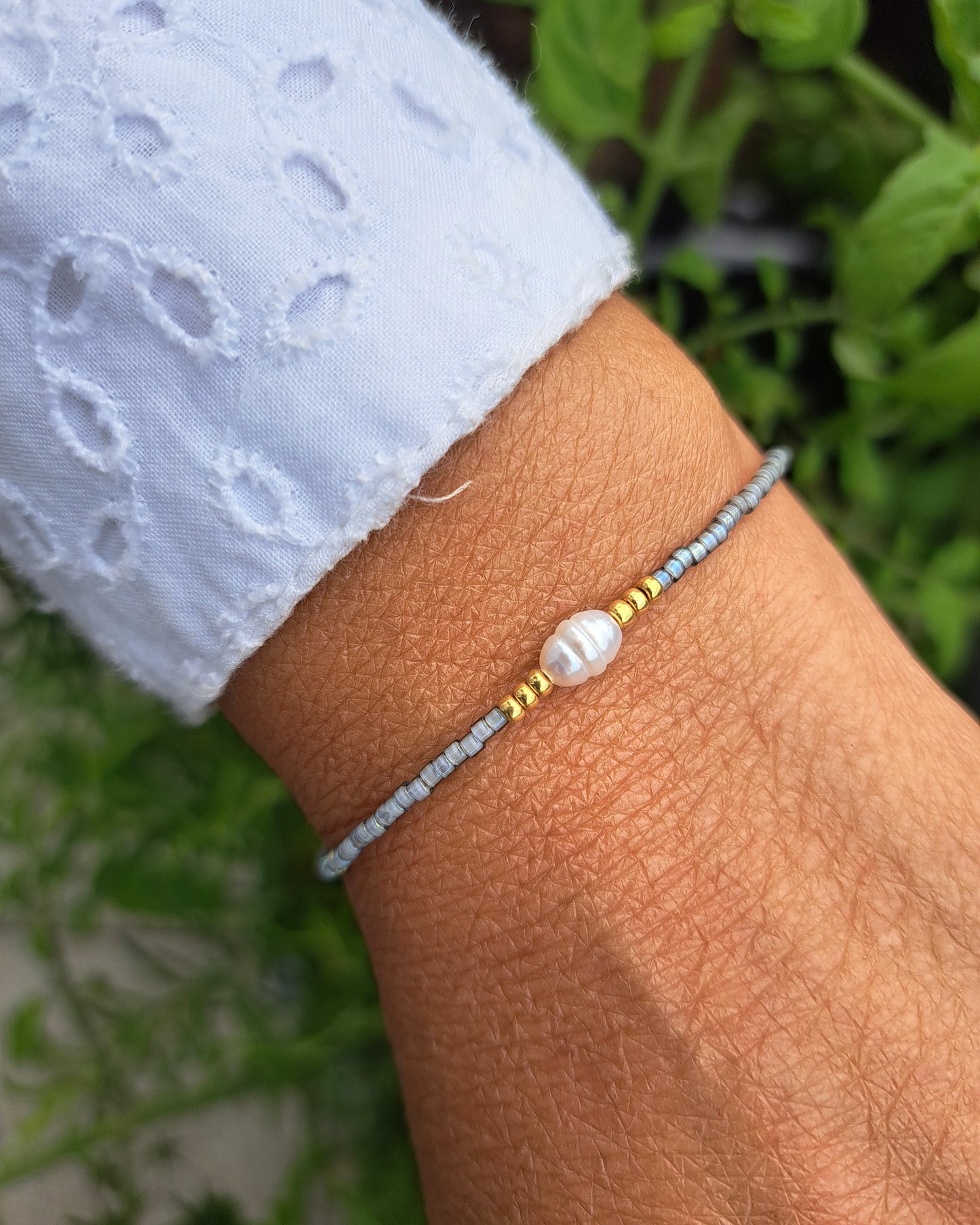 Bracelet Nahia – Perle d’eau douce & perles Miyuki - Énergie de douceur