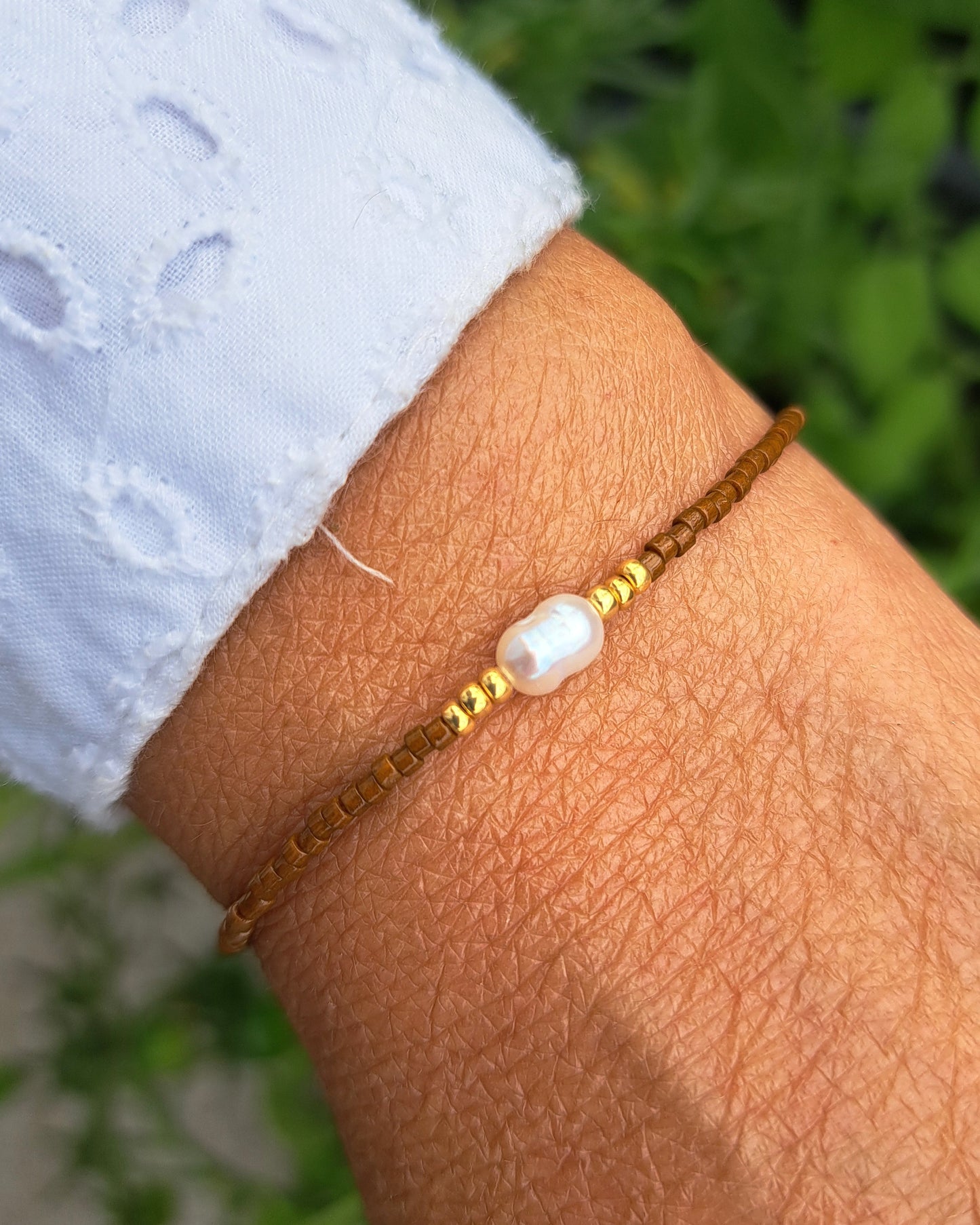 Bracelet Nahia – Perle d’eau douce & perles Miyuki - Énergie de douceur