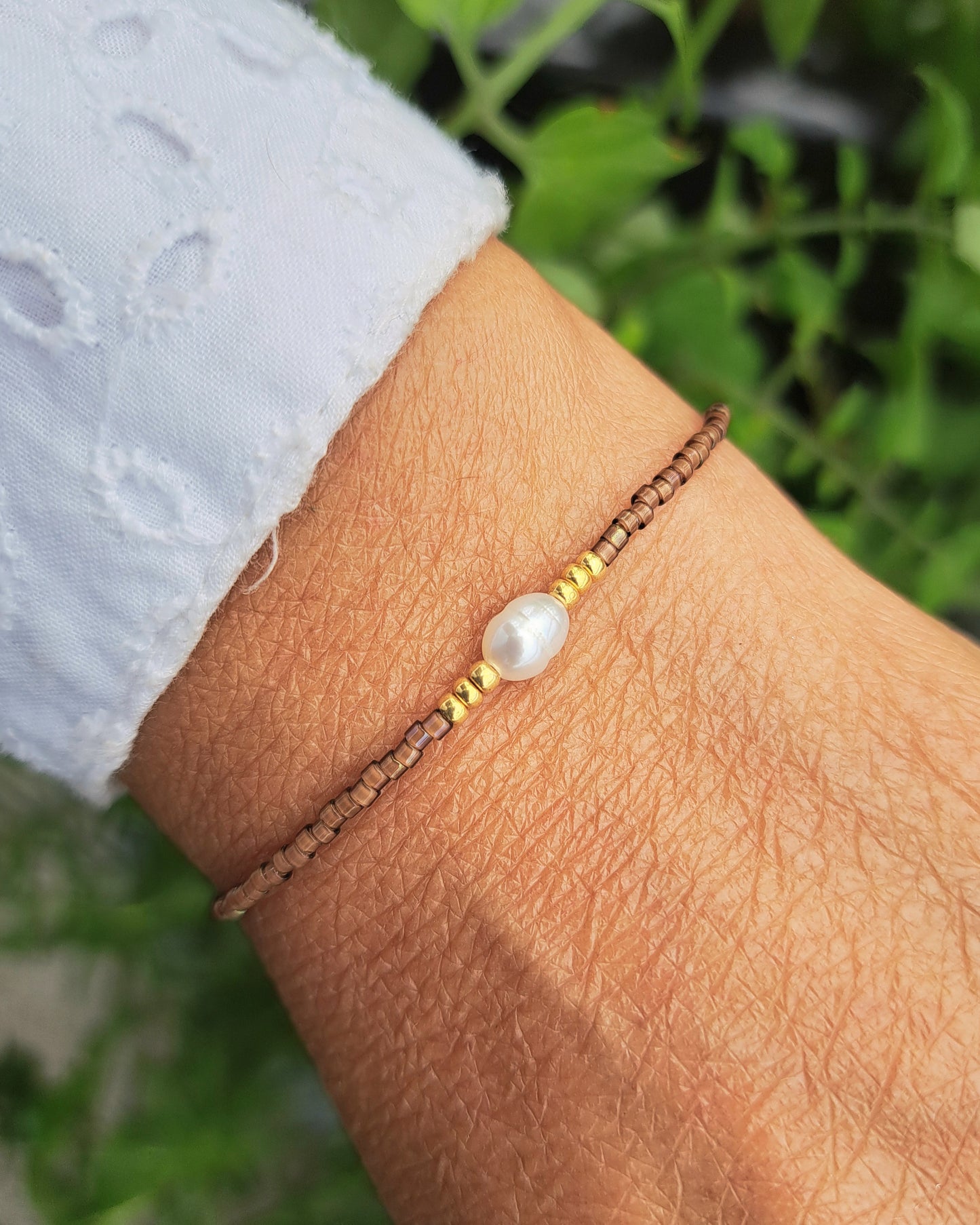 Bracelet Nahia – Perle d’eau douce & perles Miyuki - Énergie de douceur