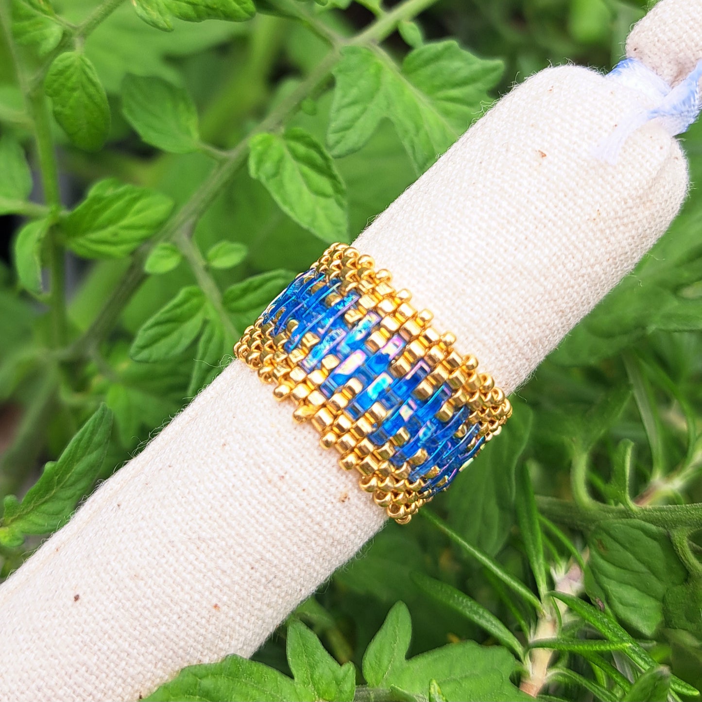Bague tissée Oyartza – Élégance perlée