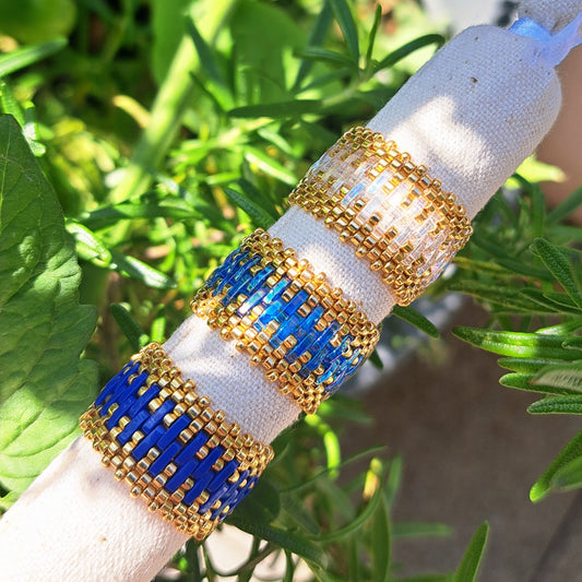 Bague tissée Oyartza – Élégance perlée