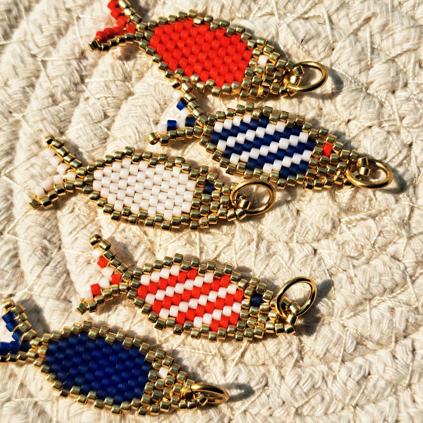Pendentif Poisson Tissé – Collection Atlantique - Bijou 2-en-1 fait main – Oyartza Hontza