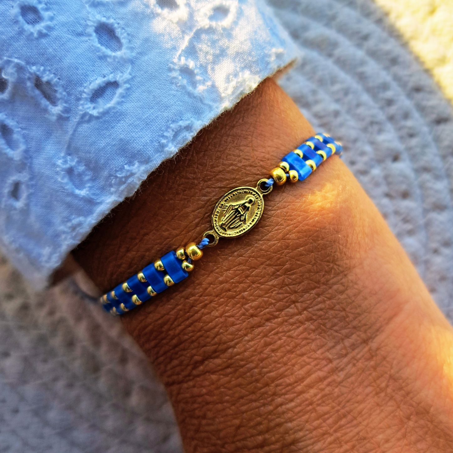 Bracelet Madone - perles Miyuki - simple, médaille Vierge ou duo