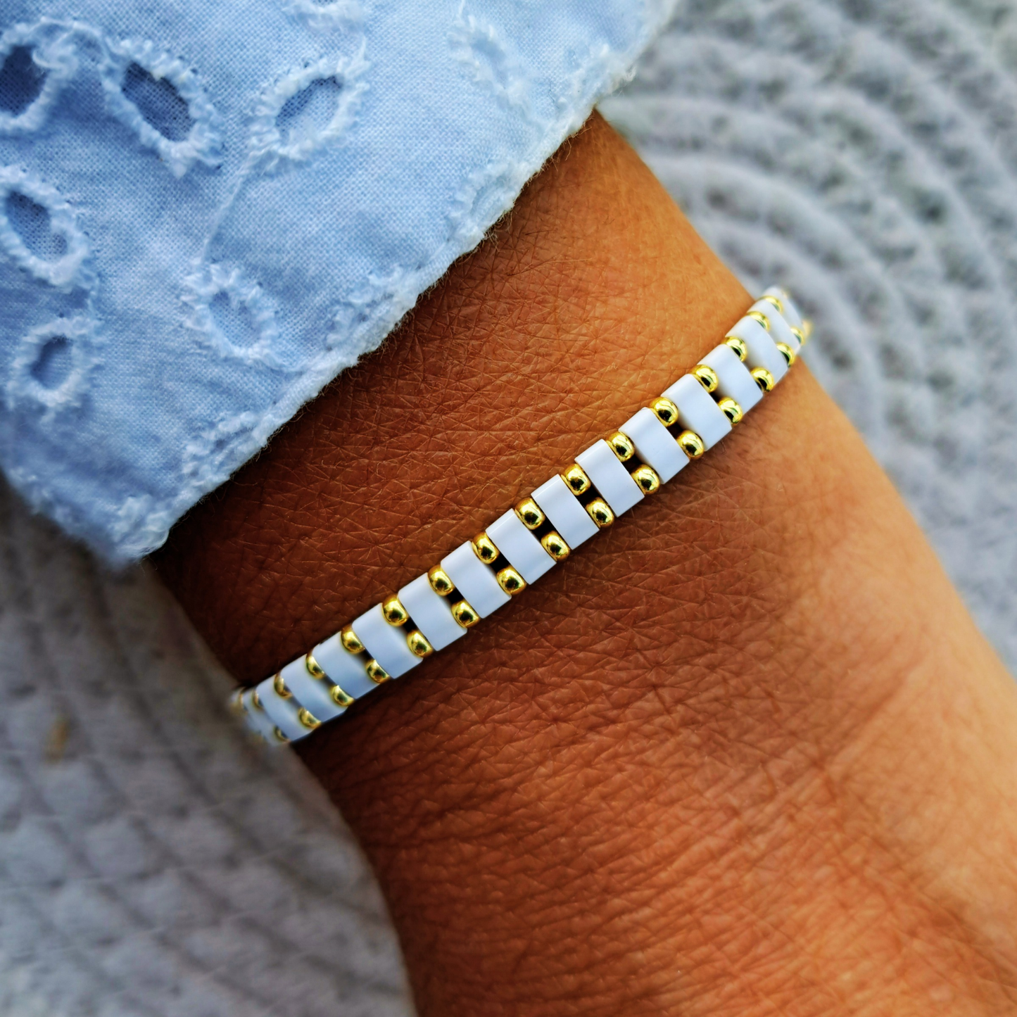 Bracelet Madone - perles Miyuki - simple, médaille Vierge ou duo