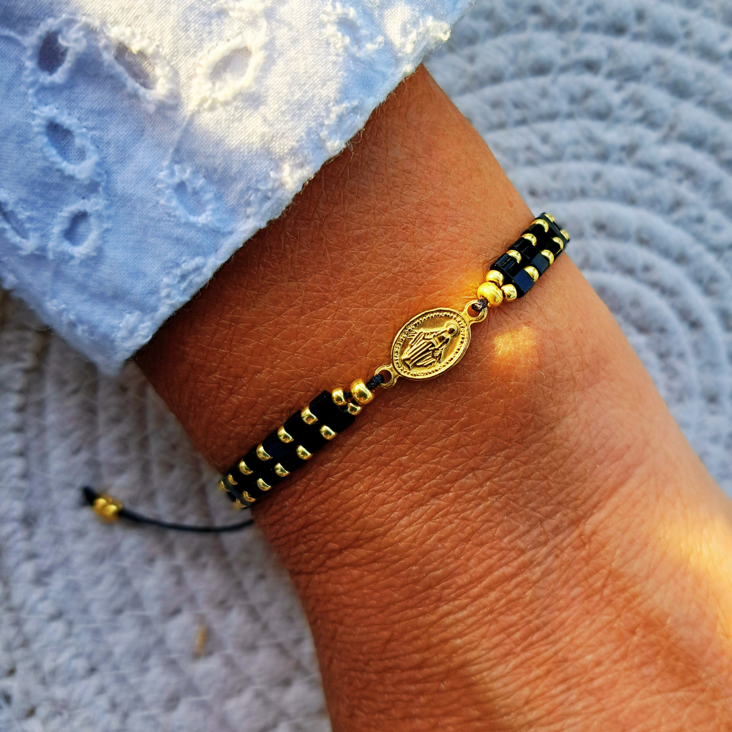 Bracelet Madone - perles Miyuki - simple, médaille Vierge ou duo