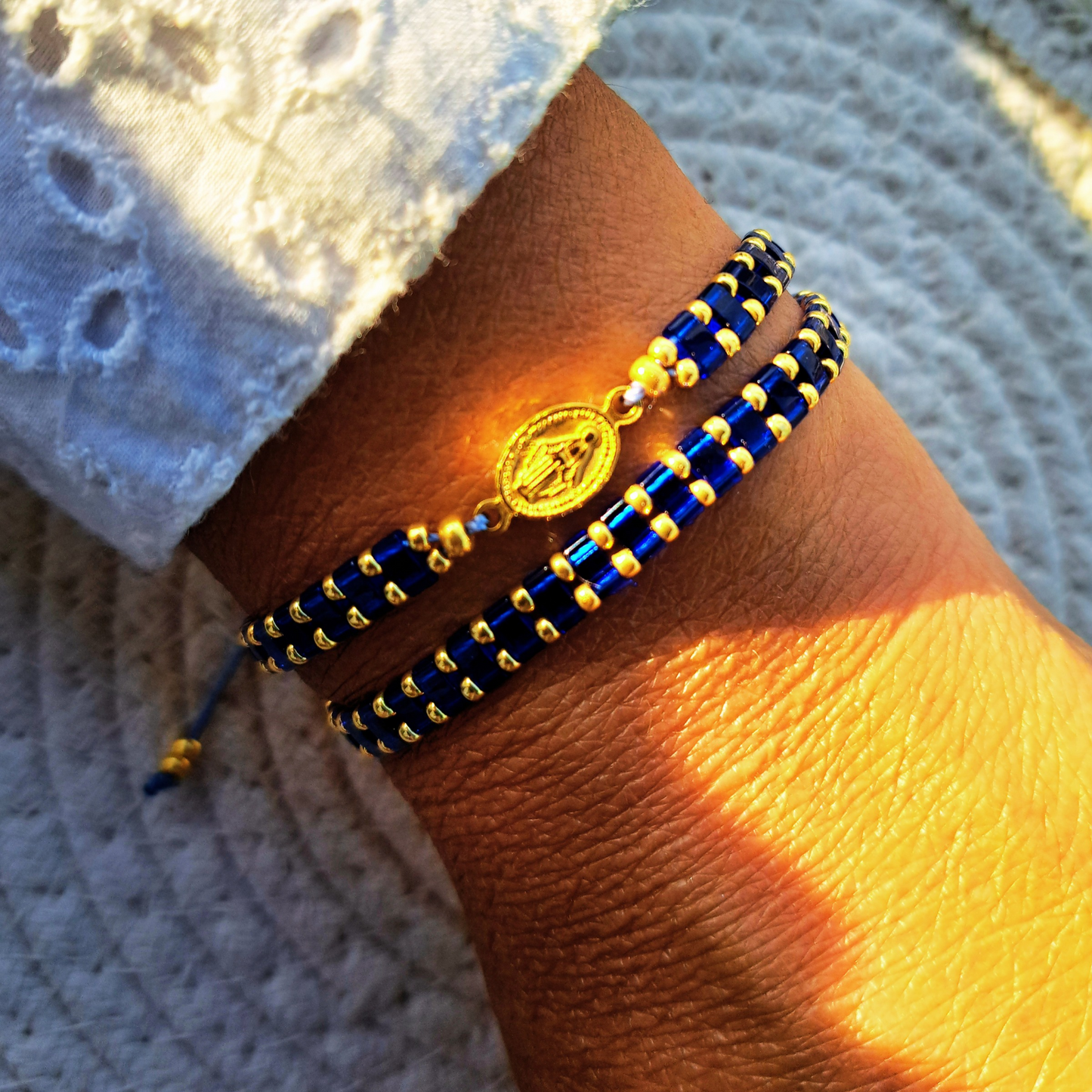 Bracelet Madone - perles Miyuki - simple, médaille Vierge ou duo