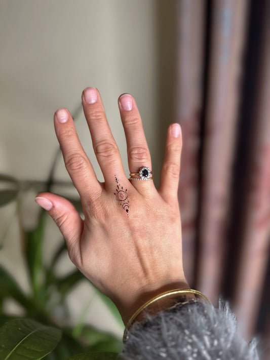 Tatouage Ephémère à encre d'origine naturelle : Astral Vision - Pack de 5 tatouages