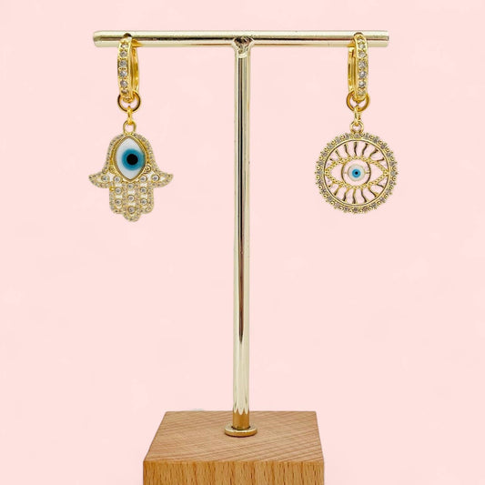 Créoles Œil Protecteur/Main de Fatma