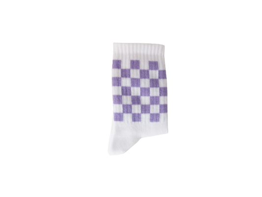 Chaussettes Enfant Damier Lilas