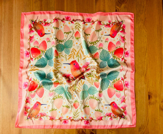 Foulard "La Farandole des Fraises"
