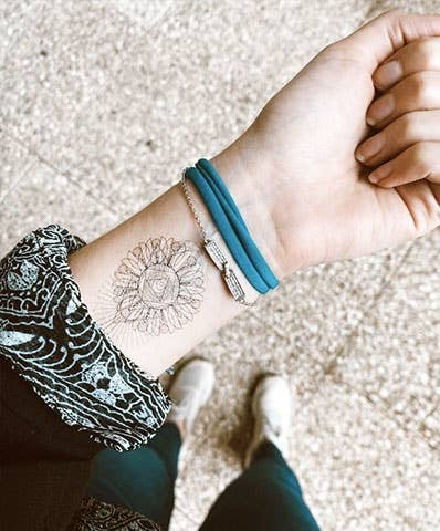 Tatouage Ephémère à encre d'origine naturelle : Géométrie sacrée - Pack de 5 tatouages