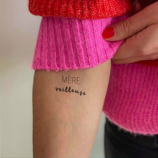 Tatouage Ephémère à Encre d'origine naturelle : Mère Veilleuse - Pack de 5 tatouages