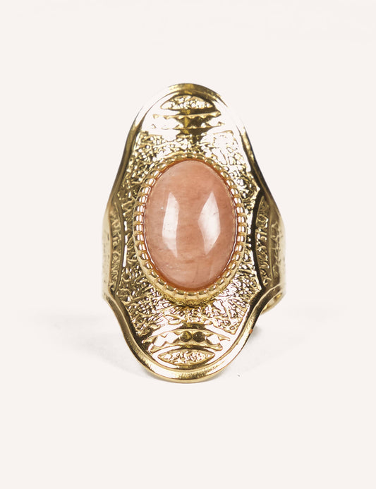 Bague NAYRA - Pierre naturelle & Acier inoxydable