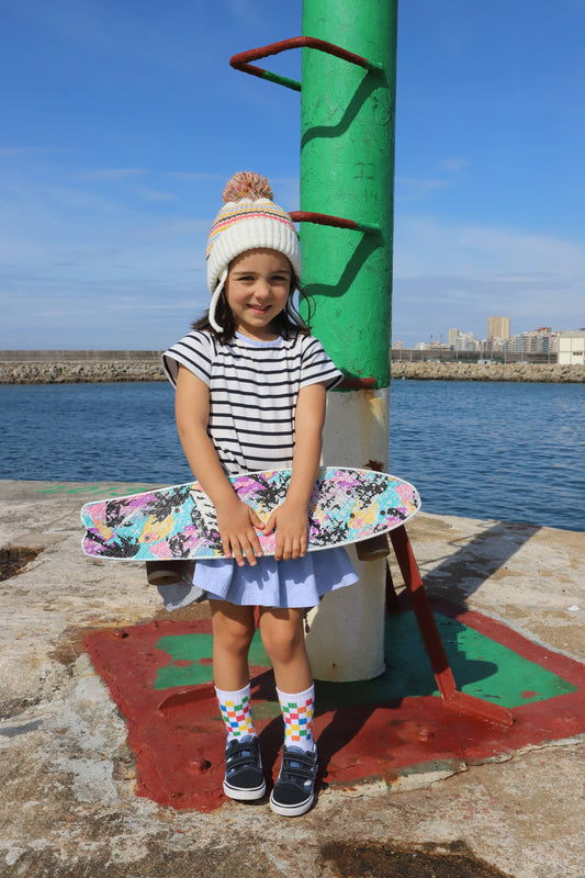 Chaussettes Enfant Damier Multicouleurs