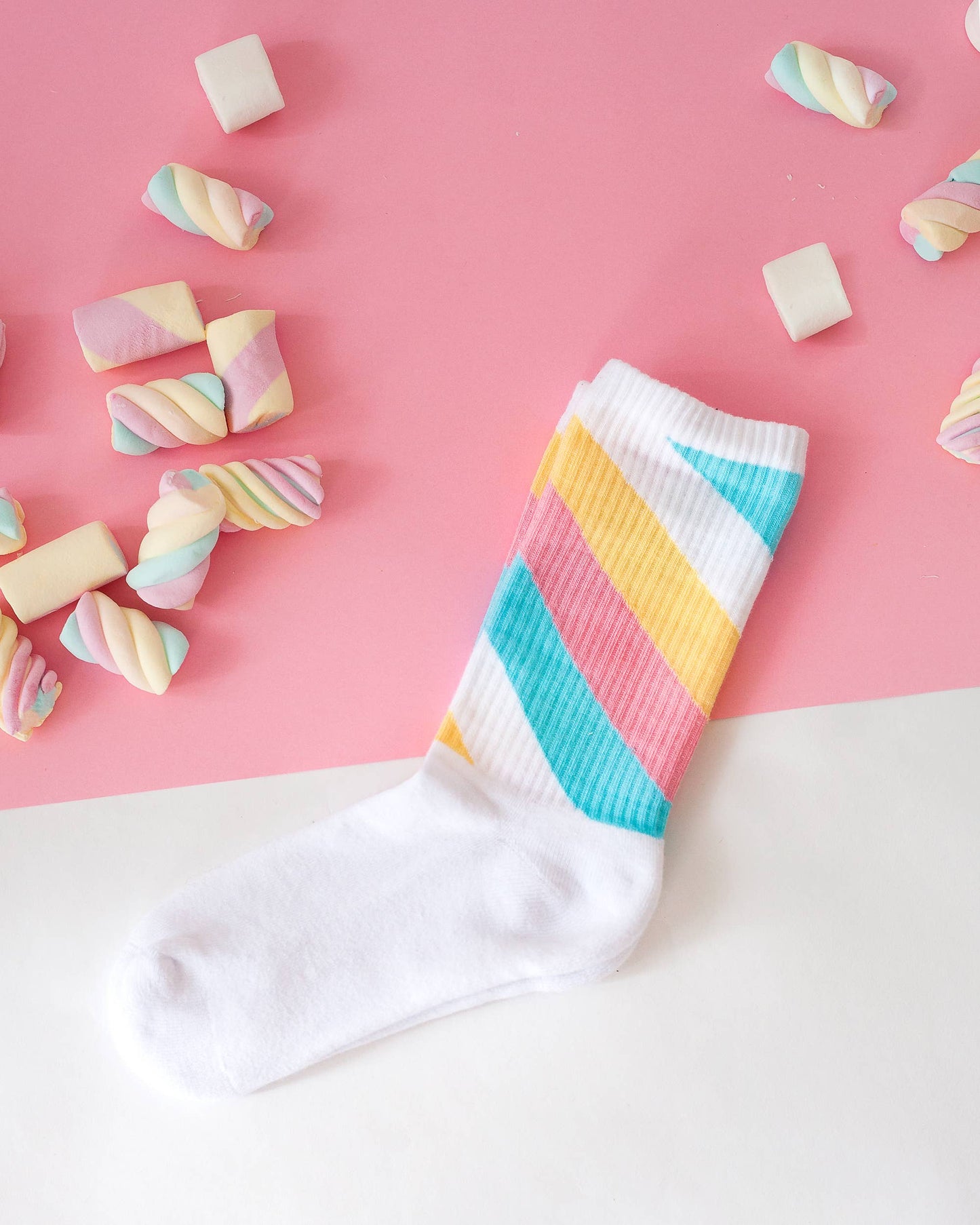 Chaussettes Rayures Guimauve