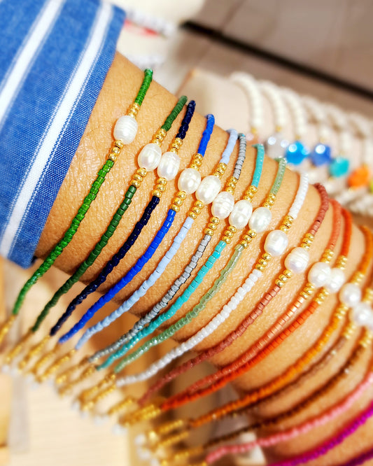 Bracelet Nahia – Perle d’eau douce & perles Miyuki - Énergie de douceur