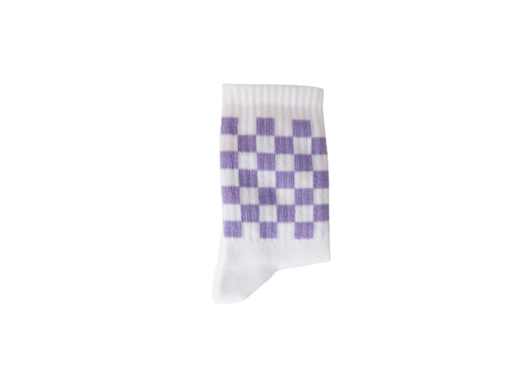 Chaussettes Enfant Damier Lilas