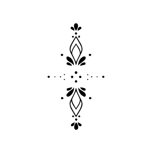 Tatouage Ephémère à encre d'origine naturelle : Géométrie Florale - Pack de 5 tatouages