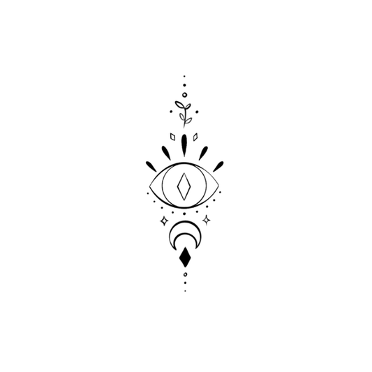 Tatouage Ephémère à encre d'origine naturelle : Astral Vision - Pack de 5 tatouages
